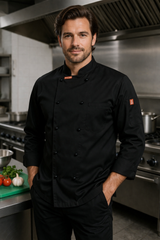 Black Chef Jacket - Long Sleeves